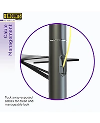 ProMount Premium Rolling Tv Stand with Mount and Adjustable Shelf for 32"-72" TVs up to 110lbs