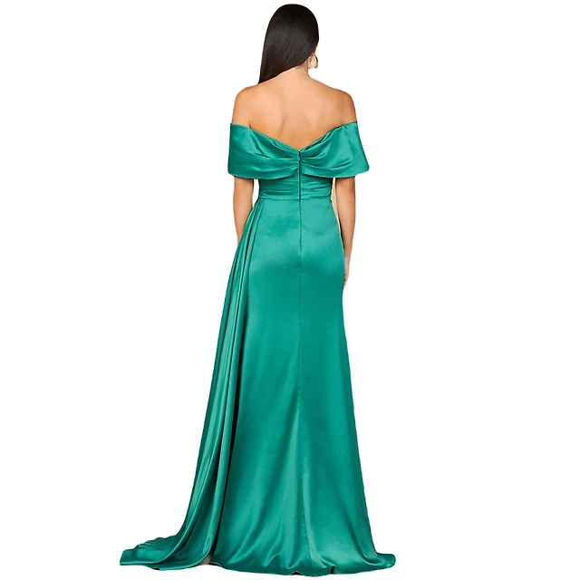 green emerald velvet dress Macy Stylish Spaghetti Straps Ruched Chiffon Bridesmaid Dresses, Burnt Orange