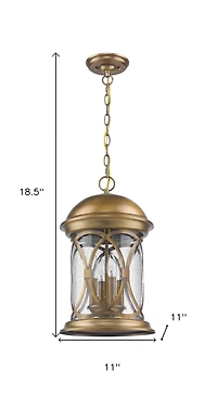 Lincoln 4-Light Antique Brass Hanging Light