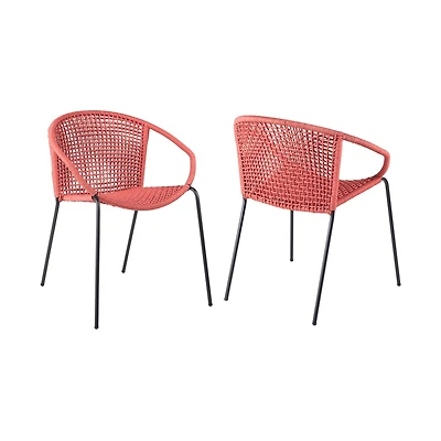 Set of Two Metal Dining Chairs – Outdoor Seating for Deck, Porch & Garden