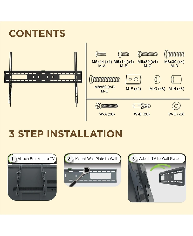 ProMounts Premium Tilt / Tilting Tv Wall Mount For 60" to 110" TVs Up to 165lbs
