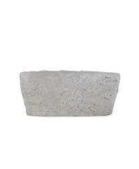 9" Gray Speckle Glaze Cement Indoor Outdoor Oval Pot Planter