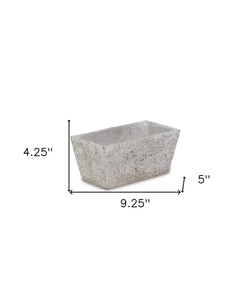 Cement Rectangular Planter with Speckle Glaze – Versatile Pot for Home & Garden