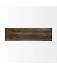 Mango Wood Top and Iron Base Accent Bench – Rectangular Design for Entryway & Living Room