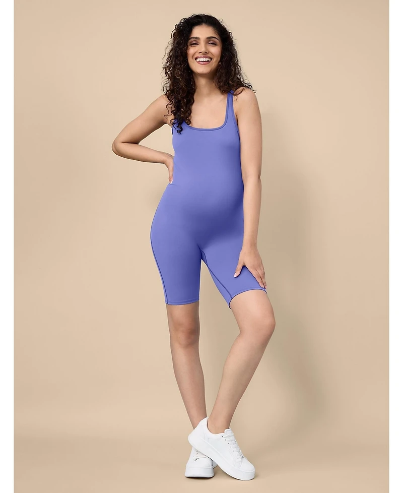 Women's Sleeveless Active Short Maternity Unitard - Motherhood Maternity