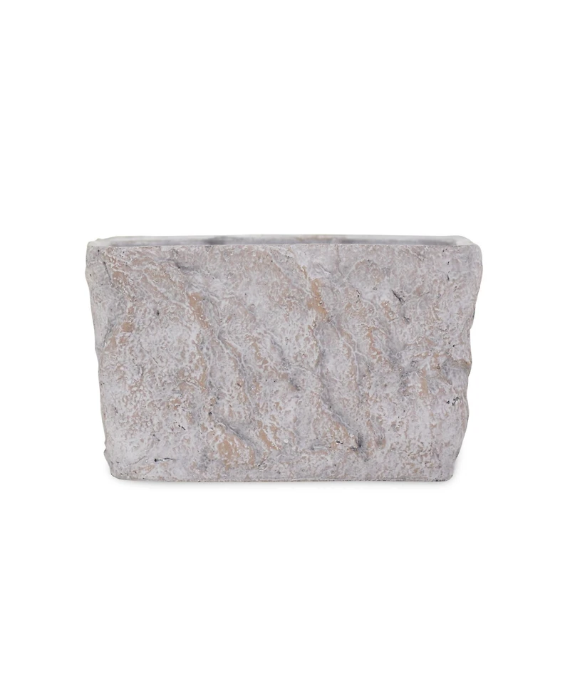 Speckle Glaze Cement Rectangular Pot Planter – Indoor & Outdoor Decorative Pot