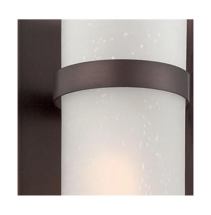 Bronze and White Glass Wall Sconce