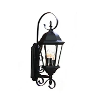 Three Light Dark Brown Swing Arm Lantern Wall