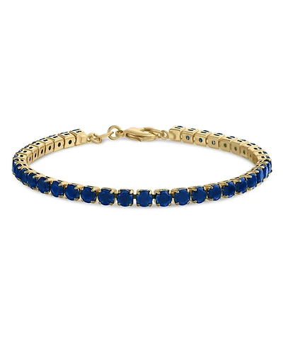 Bling Jewelry Classic 12CTW Prong Basket Set Solitaire Round Cubic Zirconia Cabochon Cz Tennis Bracelet Gold Plated 7.5 Inch