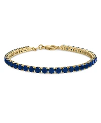 Bling Jewelry Classic 12CTW Prong Basket Set Solitaire Round Cubic Zirconia Cabochon Cz Tennis Bracelet Gold Plated 7.5 Inch