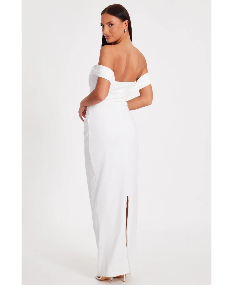 Quiz Women's Corset Detail Scuba Crepe Maxi