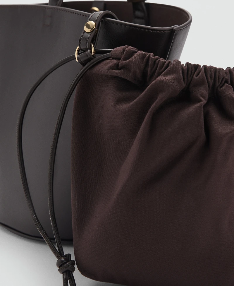 Mango Women's Metallic Detail Shopper Bag