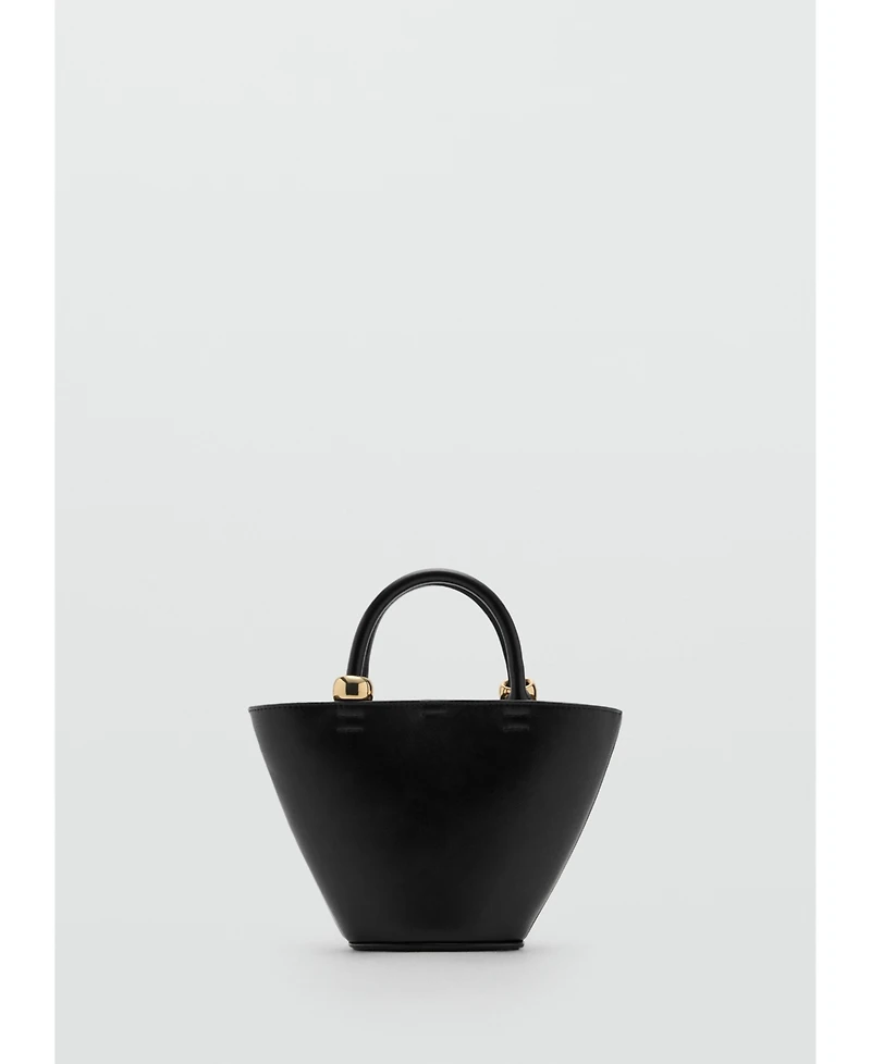 Mango Women's Metallic Detail Mini Shopper Bag