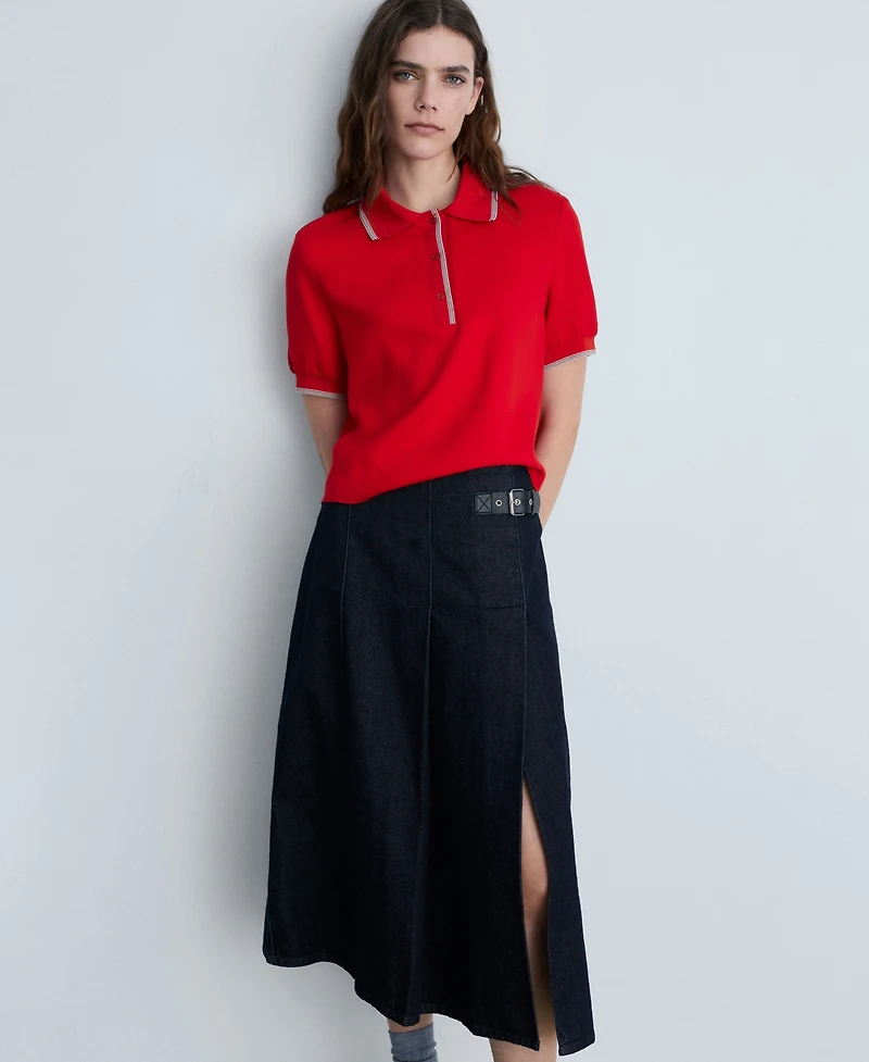 Mango Women's Cropped Polo Shirt