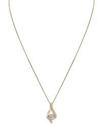 Diamond Ribbon Pendant Necklace (3/8 ct. t.w.) 14k White or Yellow Gold