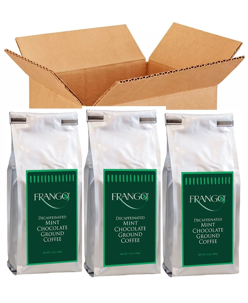Frango Chocolates Decaf Chocolate Mint 12 oz Ground Coffee, 3 Pack
