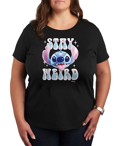 Hybrid Apparel Plus Lilo Stitch Stay Weird Graphic T-Shirt