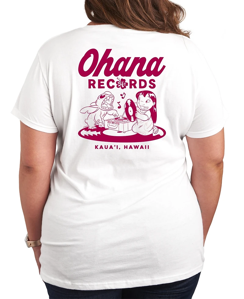 Hybrid Apparel Plus Lilo Stitch Ohana Records Graphic T-Shirt