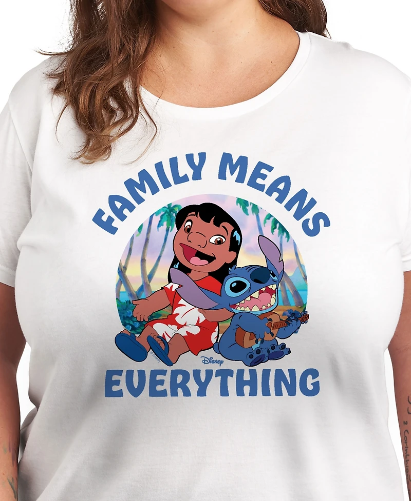 Hybrid Apparel Plus Lilo Stitch Family Means Everything Graphic T-Shirt