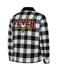 The Wild Collective Men's and Women's Black/White Indiana Fever Flannel Full-Zip Shacket