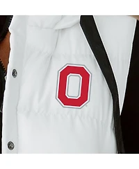 Gameday Couture Women's White Ohio State Buckeyes Hooded Full-Snap Puffer Vest