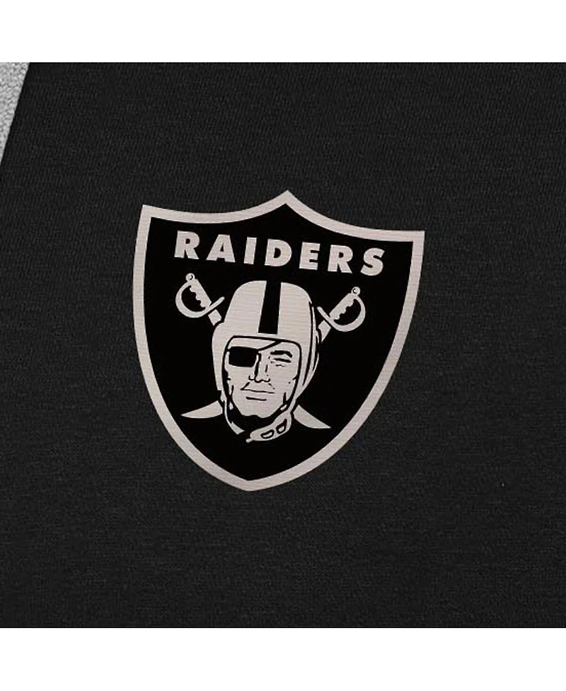 Antigua Men's Black Las Vegas Raiders Brushed Carbon Victory Pullover Hoodie