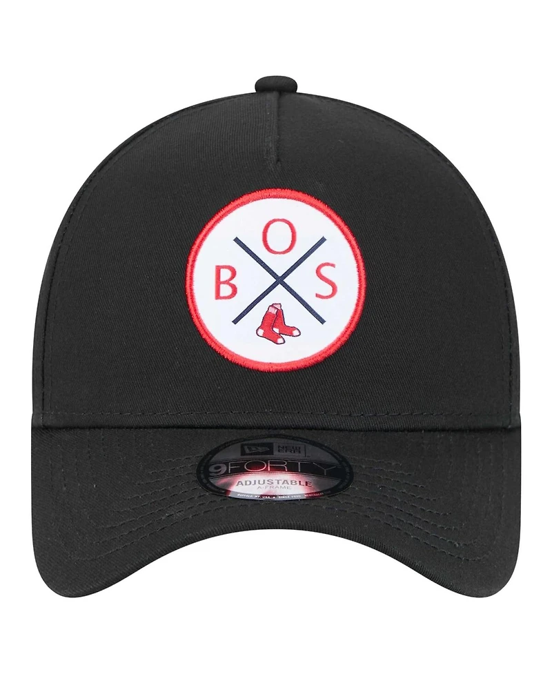 New Era Men's Black Boston Red Sox 9FORTY A-Frame Adjustable Hat