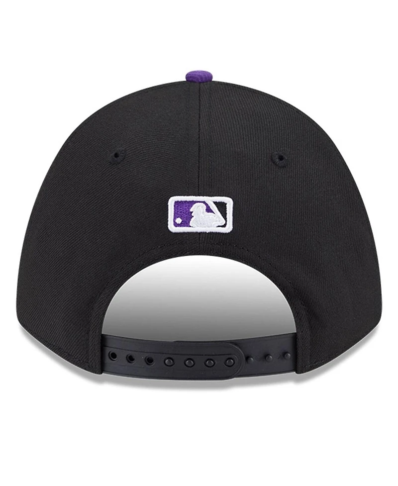 New Era Men's Black/Purple Colorado Rockies Player Replica 9FORTY Adjustable Hat