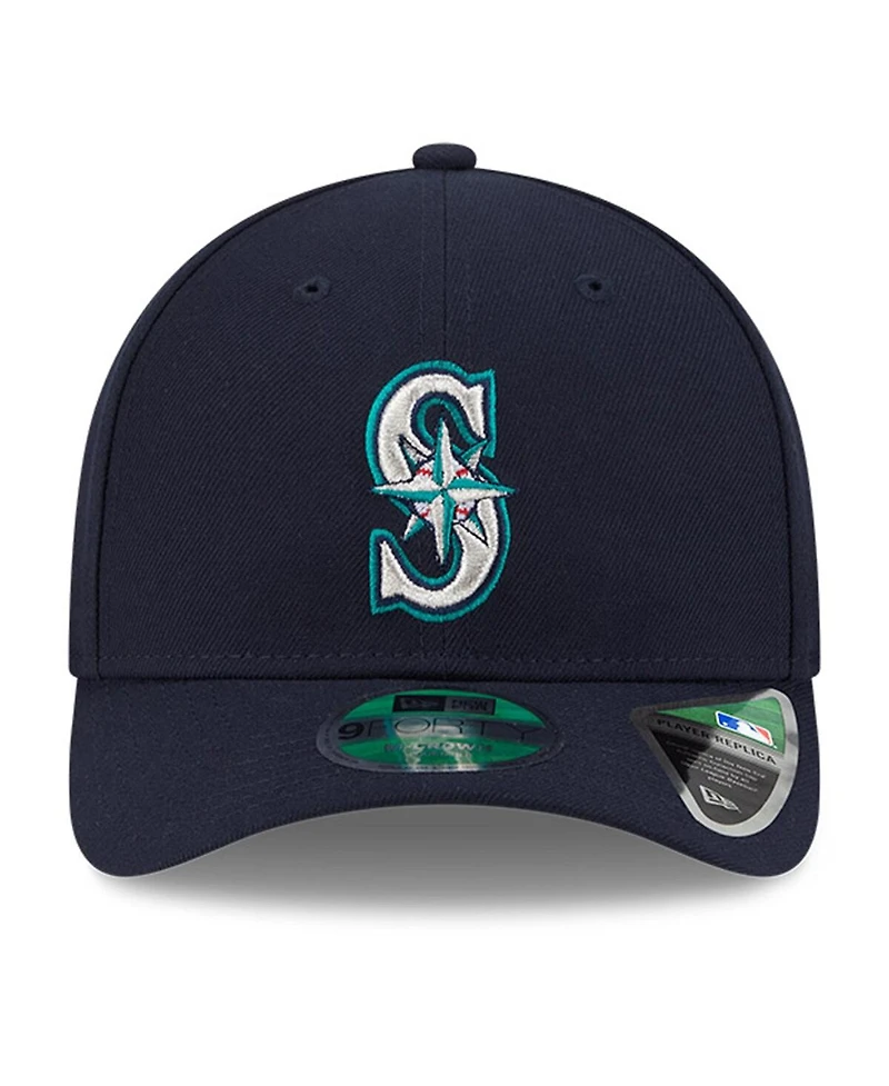New Era Men's Navy Seattle Mariners Player Replica 9FORTY Adjustable Hat