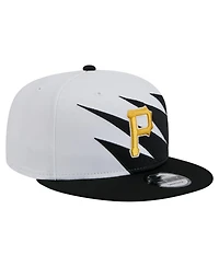 New Era Men's Black/White Pittsburgh Pirates Jagged 9FIFTY Snapback Hat