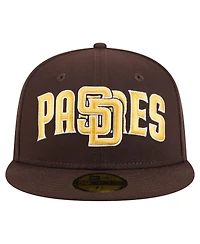 New Era Men's Brown San Diego Padres Overlap 59FIFTY Fitted Hat