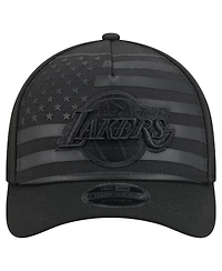 New Era Men's Black Los Angeles Lakers Game Day Flag A-Frame 9FORTY Adjustable Hat
