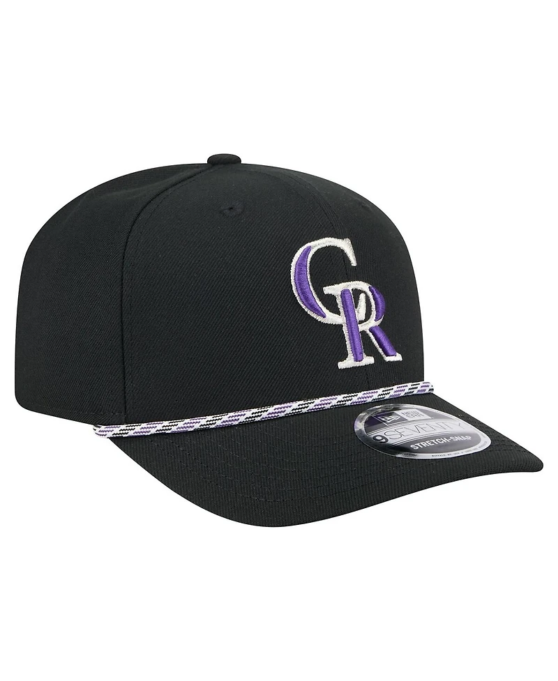 New Era Men's Black Colorado Rockies Multi-Rope 9SEVENTY Stretch-Snap Hat