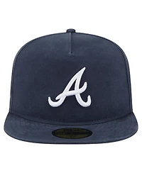 New Era Men's Navy Atlanta Braves Championship Side Flag A-Frame 59FIFTY Fitted Hat