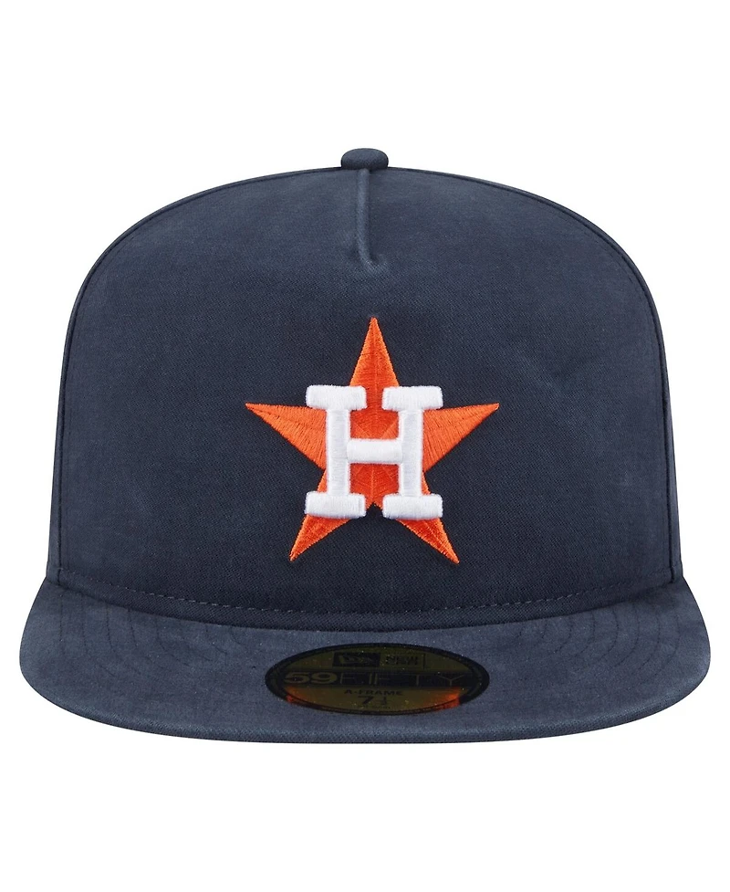 New Era Men's Navy Houston Astros Championship Side Flag A-Frame 59FIFTY Fitted Hat