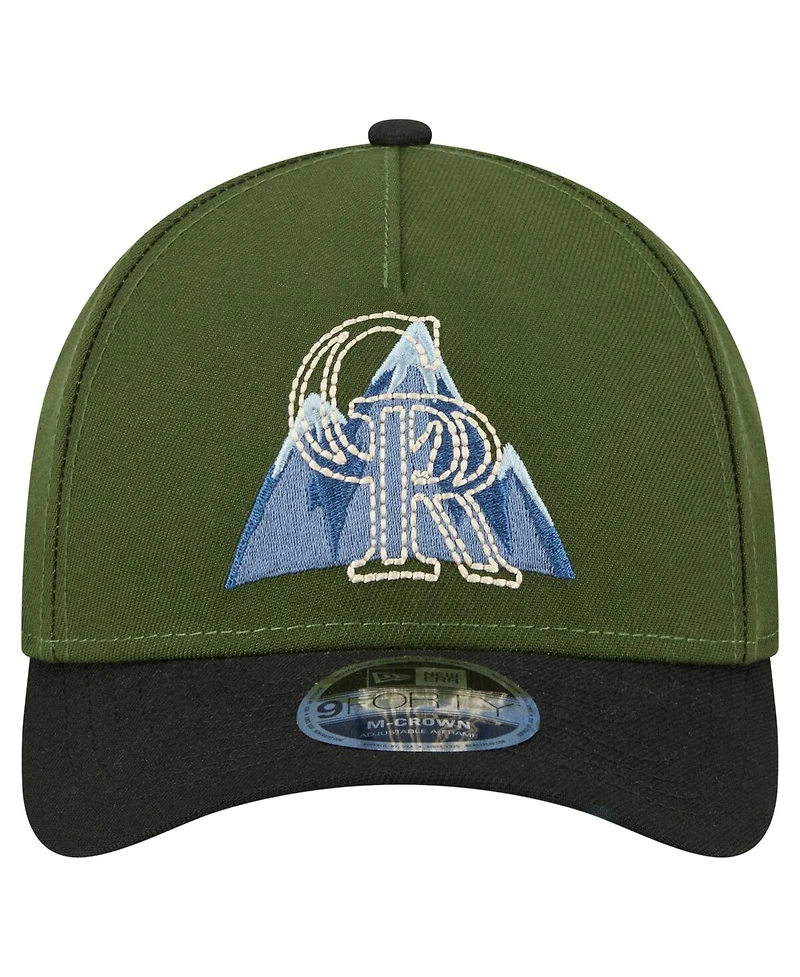 New Era Men's Dark Green Colorado Rockies City Feature 9FORTY A-Frame Adjustable Hat