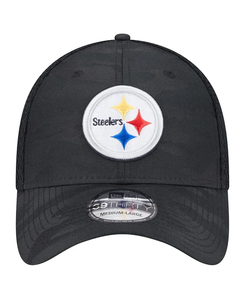 New Era Men's Black Pittsburgh Steelers Active Camo 39THIRTY Flex Hat