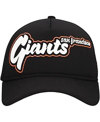 New Era Men's Black San Francisco Giants Retro Bold A-Frame Trucker 9FORTY Adjustable Hat