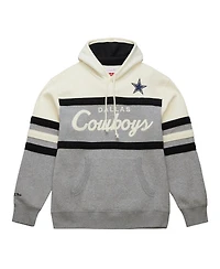 Mitchell & Ness Men's Cream/Gray Dallas Cowboys Head Coach Vintage Logo Pullover Hoodie