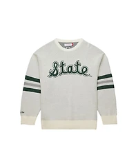 Mitchell & Ness Men's Cream Michigan State Spartans Retro Pullover Sweater