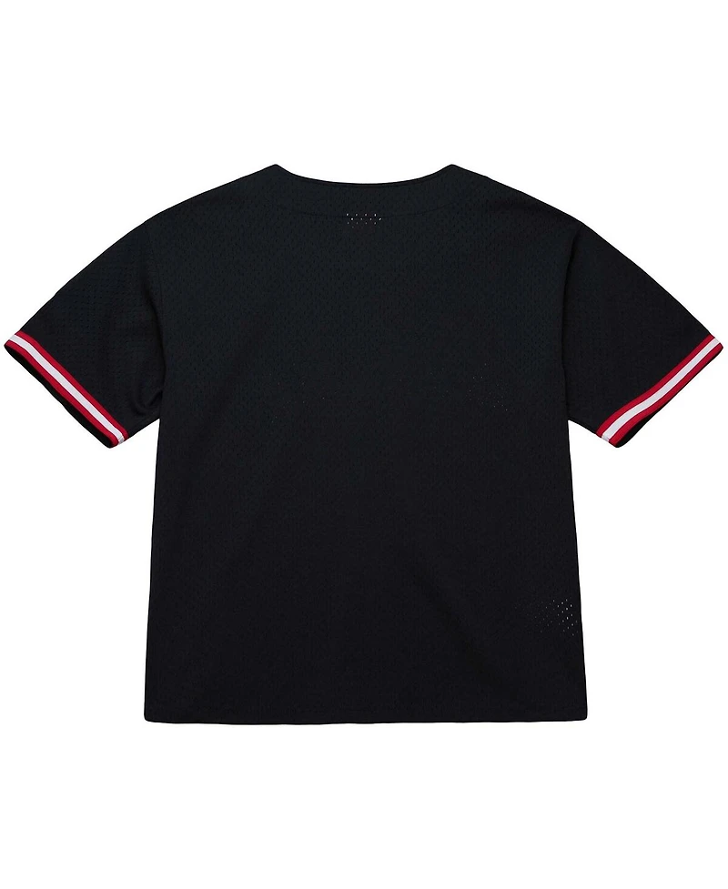 Mitchell & Ness Men's Black Alabama Crimson Tide On The Clock Full-Button Fashion Jersey