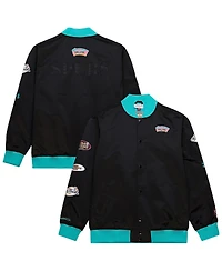 Mitchell & Ness Men's Black San Antonio Spurs Hardwood Classics Team Og 3.0 Lightweight Satin Full-Snap Jacket