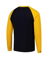 Mitchell & Ness Men's Black/Gold Pittsburgh Penguins Legendary Slub Raglan Long Sleeve T-Shirt