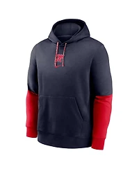 Nike Men's Navy Ole Miss Rebels 2024 Sideline Club Fleece Pullover Hoodie