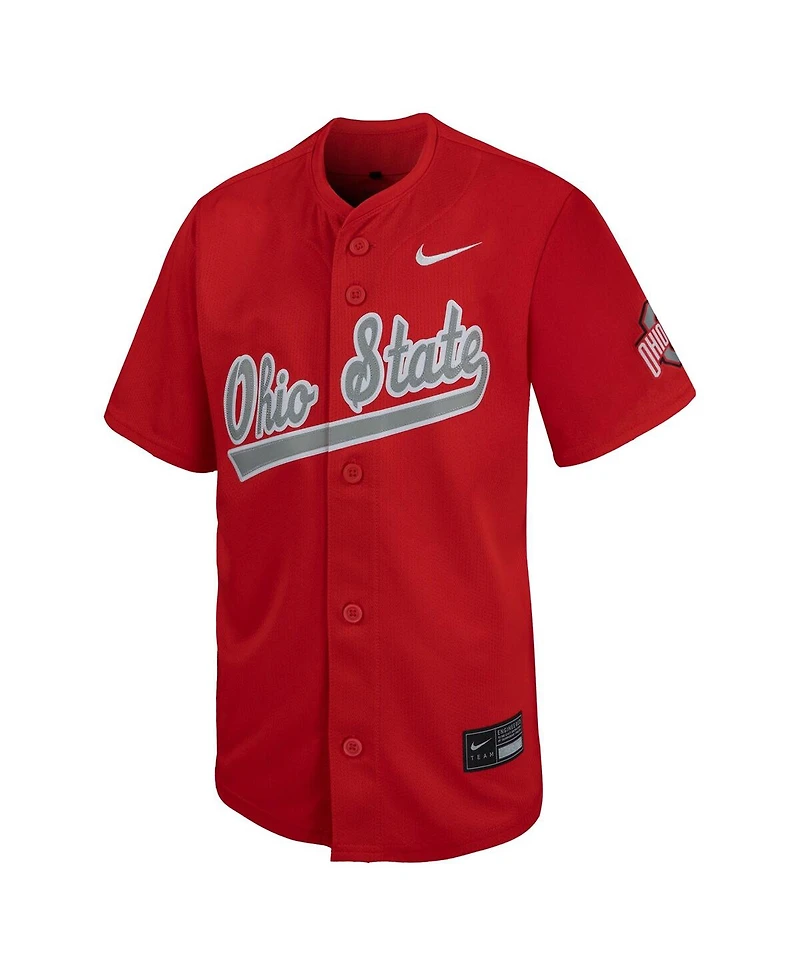 Nike Big Boys and Girls Scarlet Ohio State Buckeyes Limited Baseball Jersey