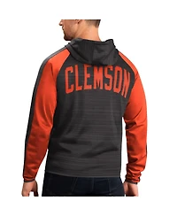 G-iii Sports by Carl Banks Men's Black Clemson Tigers Neutral Zone Raglan Full-Zip Track Hoodie Jacket