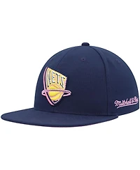 Mitchell & Ness Men's Navy New Jersey Nets 35 Years Burnt Sunrise Fitted Hat