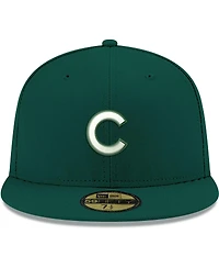 New Era Men's Green Chicago Cubs White Logo 59FIFTY Fitted Hat