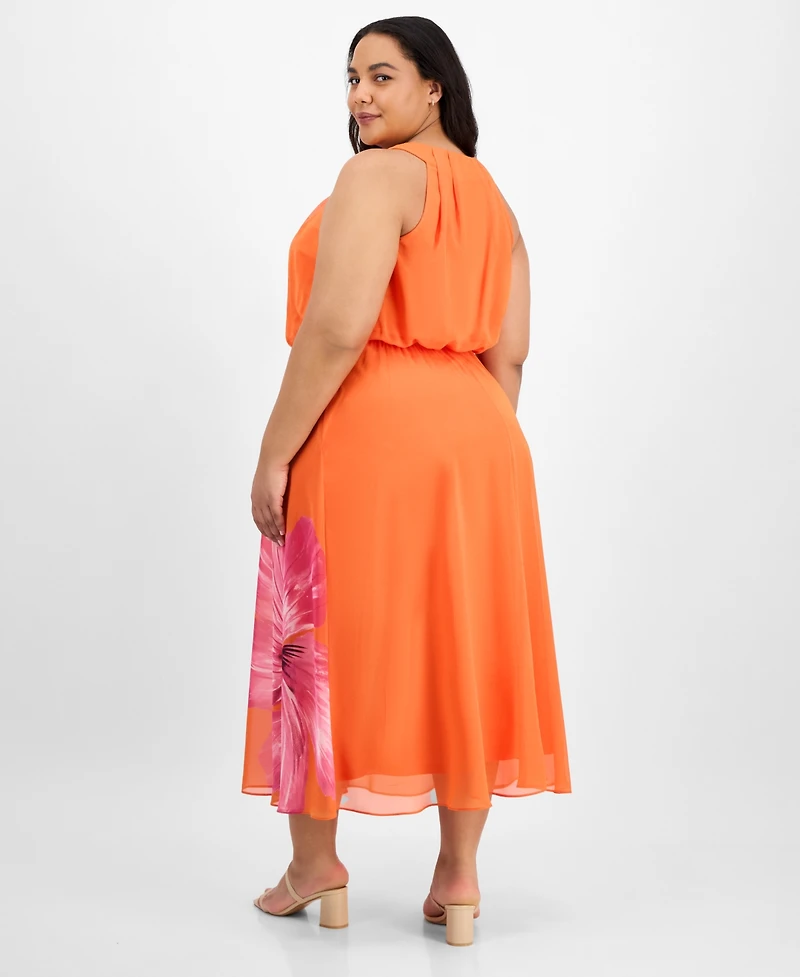Robbie Bee Plus Size Printed Sleeveless Maxi Dress