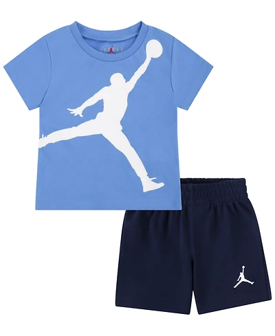 Jordan Baby Boys Jumbo Jump Man T Shirt and Shorts, 2 Piece Set